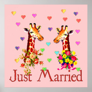 Wedding Giraffes Poster