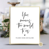 Wedding Globe Guestbook, Modern Minimalist