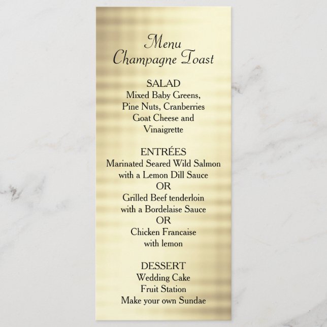 Wedding, Gold Foil, Custom Menu (Front)
