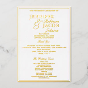 Wedding Gold Foil Modern Wedding Program