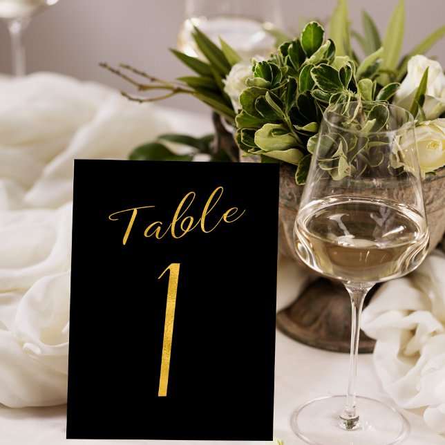Wedding gold glitter black elegant table number (Creator Uploaded)
