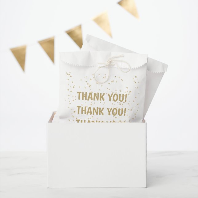 Wedding Gold Glitter Thankyou Favour Bag (Party)