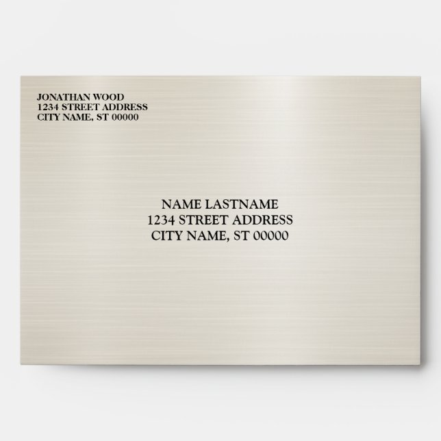 Wedding Golden Bronze Shiny Elegant Envelope (Front)