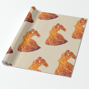 Wedding, Golden Couple Wrapping Paper, Valentine Wrapping Paper