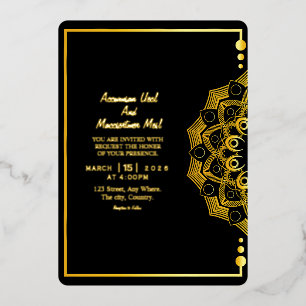 Wedding Golden Luxury Invitation Card Gold Foil