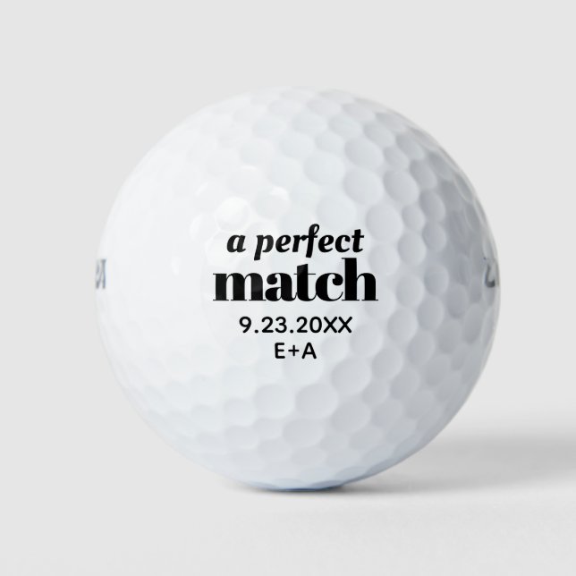Wedding Golf Balls Perfect Match Personalised (Front)