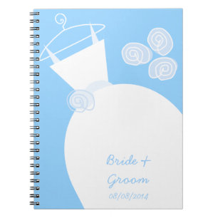 Wedding Gown Blue 'Bridal and Groom' Notebook