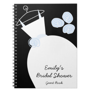 Wedding Gown Blue 'Bridal Shower' notebook black