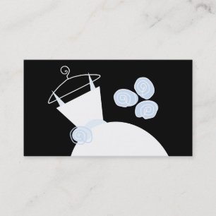 Wedding Gown Blue business card black blue