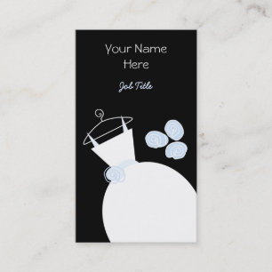 Wedding Gown Blue business card portrait black