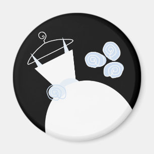 Wedding Gown Blue fridge magnet black