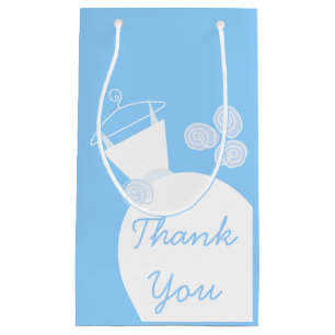 Wedding Gown Blue Thank You small Gift Bag