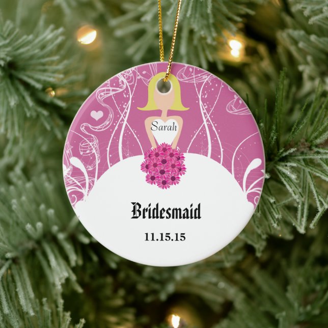 Wedding Gown Bridesmaid Wedding Christmas Ornament (Tree)