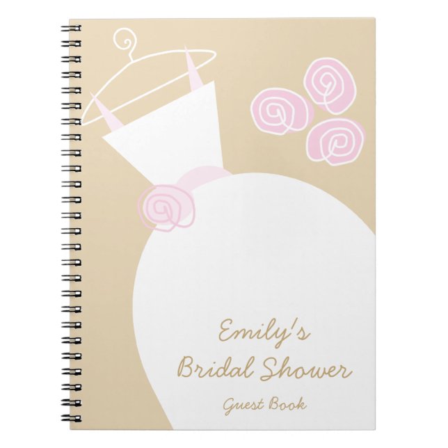 Wedding Gown Pink Beige  'Bridal Shower' notebook (Front)