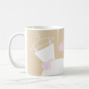 Wedding Gown Pink Beige 'Bride' mug