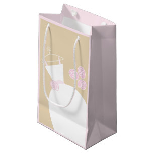 Wedding Gown Pink Beige pink small Gift Bag