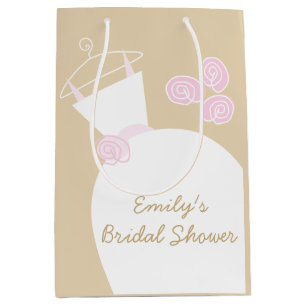Wedding Gown Pink Bridal Shower beige medium Medium Gift Bag