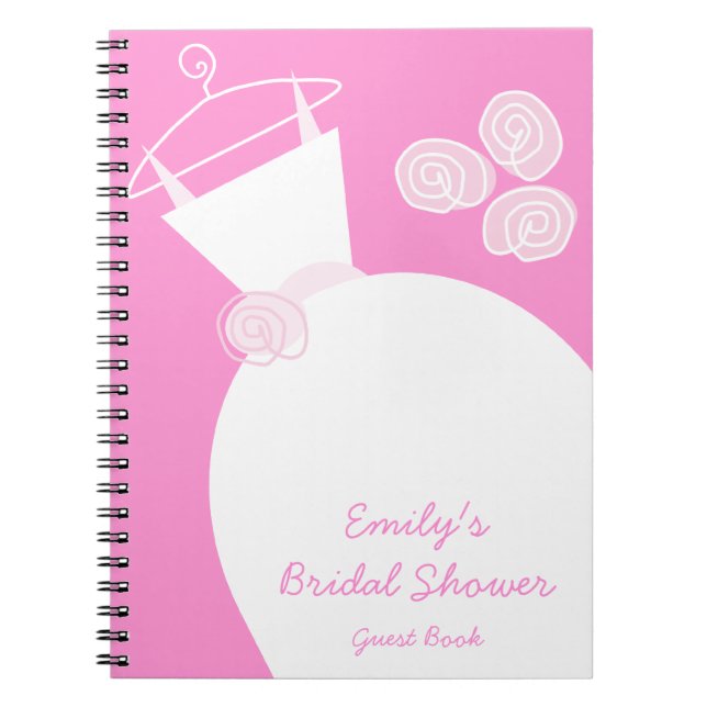 Wedding Gown Pink 'Bridal Shower' notebook (Front)
