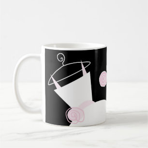 Wedding Gown Pink 'Bride Groom' mug black