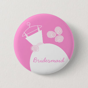 Wedding Gown Pink 'Bridesmaid' button