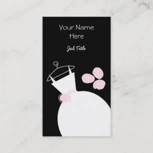 Wedding Gown Pink business card portrait black