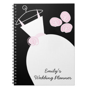 Wedding Gown Pink 'Wedding Planner' black Notebook