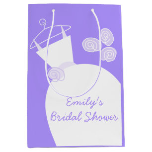 Wedding Gown Purple Bridal Shower medium Gift Bag