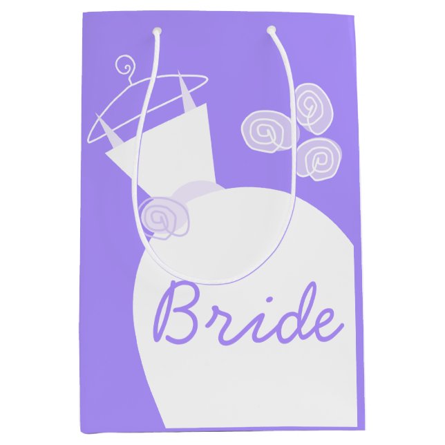 Wedding Gown Purple Bride gift bag medium (Front)
