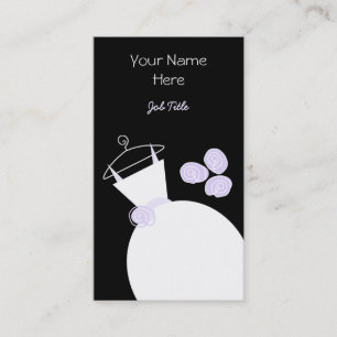 Wedding Gown Purple business card portrait black