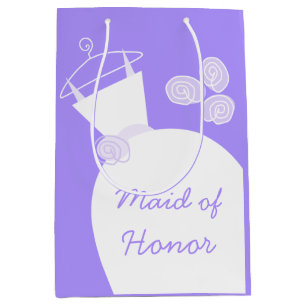 Wedding Gown Purple Maid of Honour medium Gift Bag