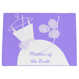 Wedding Gown Purple Mother of Bride large Gift Bag