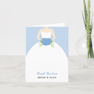 Wedding Gown Thank You Card (Pastel Blue)