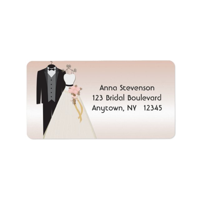 Wedding Gown, Tuxedo Peach Label (Front)