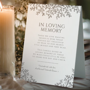Wedding gray leaf monogram in loving memory