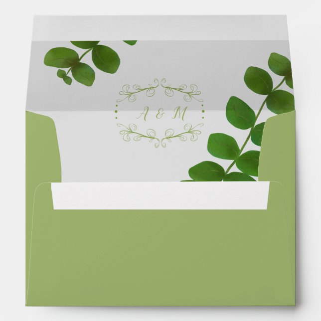 Wedding Green Chic Envelope (Back (Bottom))