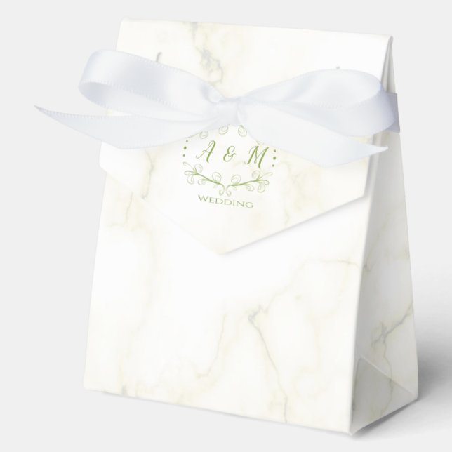Wedding Green Chic  Favour Box (Front)
