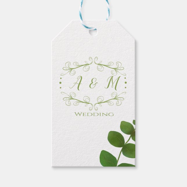 Wedding Green Chic Gift Tags (Front)