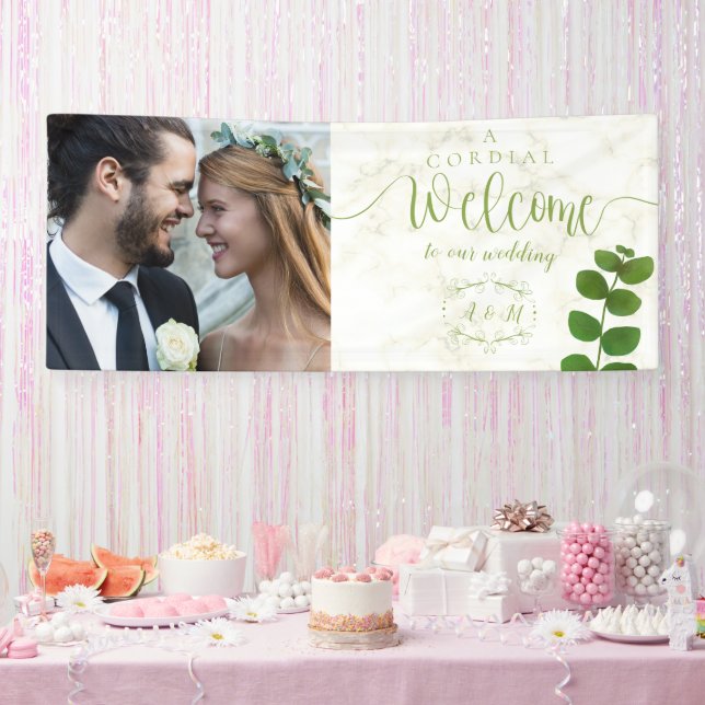 Wedding Green Chic Photo Banner (Party)