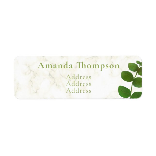 Wedding Green Chic Return Address Label (Front)