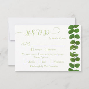 Wedding Green Chic RSVP Response