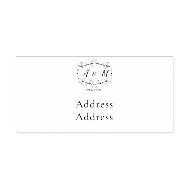 Wedding Green Chic Self-inking Stamp (Design)
