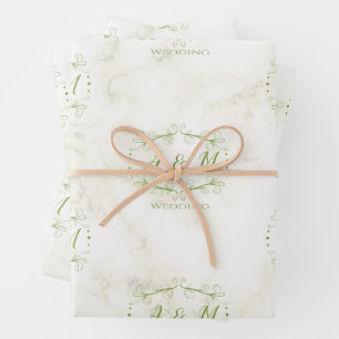 Wedding Green Chic  Wrapping Paper Sheet