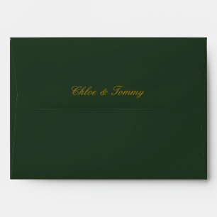 Wedding Green gold glitter envelope