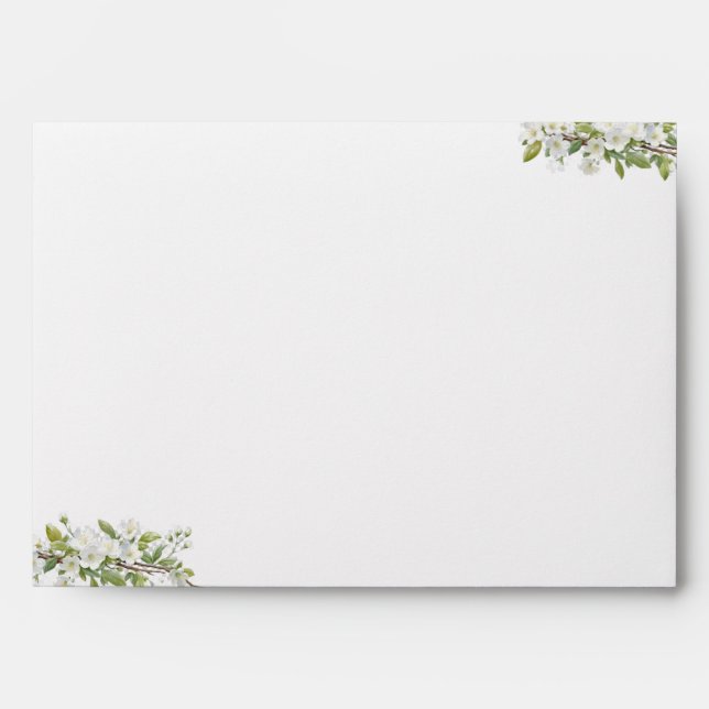Wedding Greenery And Flowers Invitation Envelope (Front)