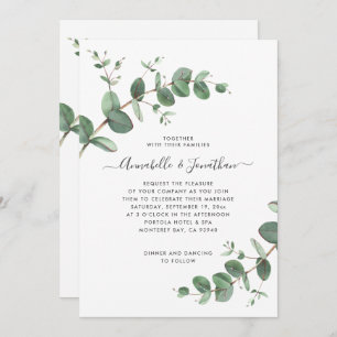 Wedding greenery Eucalyptus botanical modern Invitation