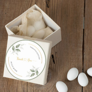 Wedding  Greenery Thank You Favour Custom  Classic Round Sticker