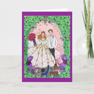 Wedding Greeting Card with Bride and Groom