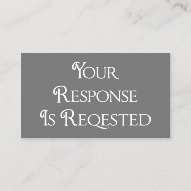 Wedding Grey White RSVP QR Code Response Card (Back)