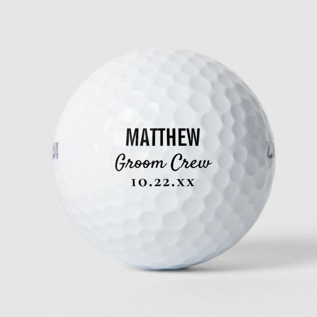 Wedding Groom Crew Bachelor Party Golf Balls (Front)