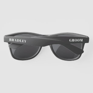 Wedding Groom Modern Personalised Name Custom Sunglasses
